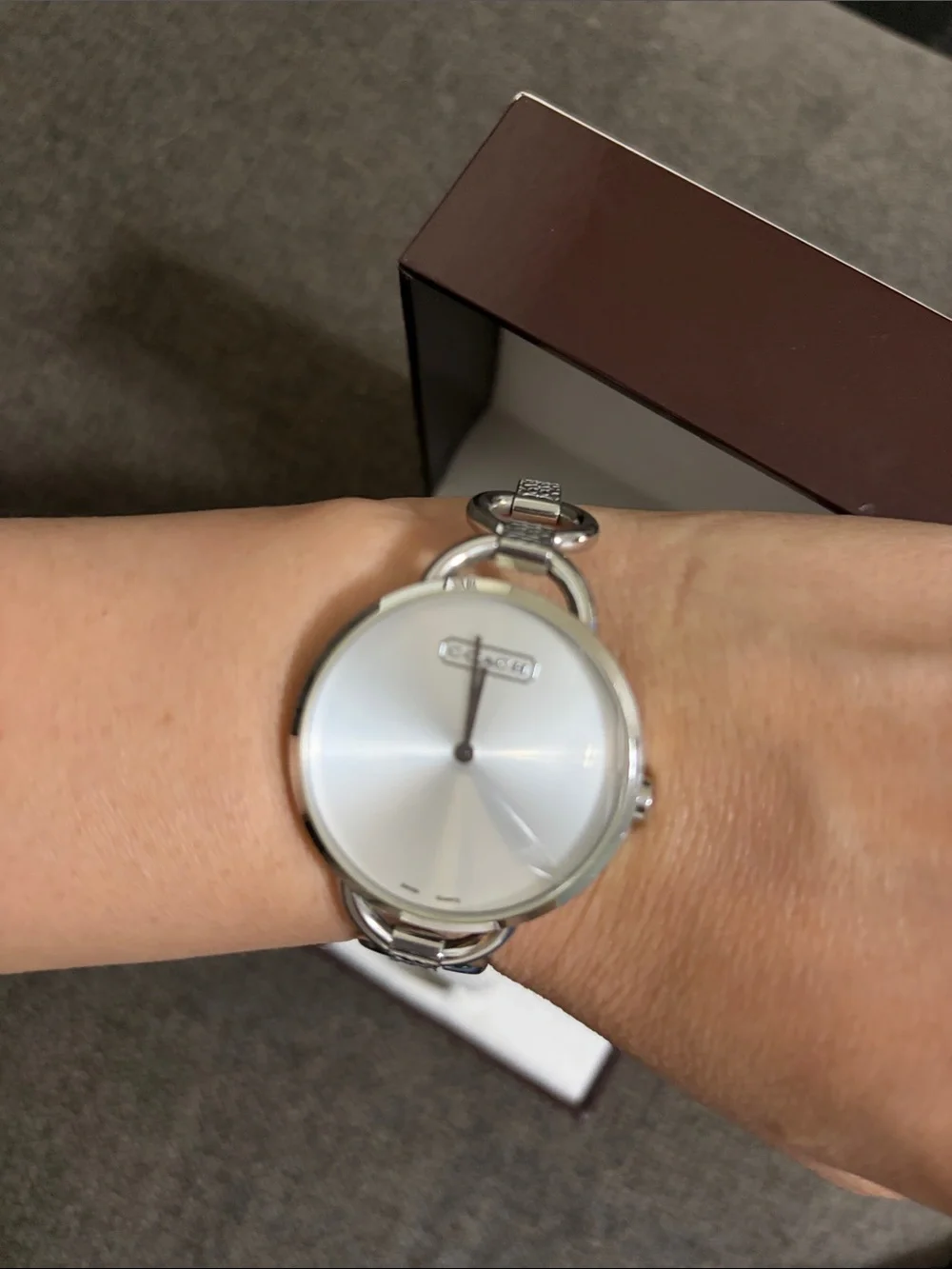 Coach Silver Sunray Dial Women's Bracelet Watch